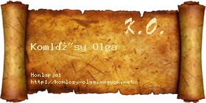 Komlósy Olga névjegykártya