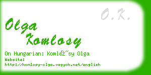 olga komlosy business card